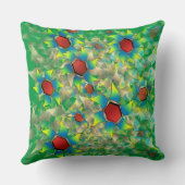 仮想違うの花、緑の青みがかった花びら クッション (裏面)