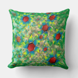 仮想違うの花、緑の青みがかった花びら クッション