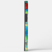 仮想違う花、ティール（緑がかった色）上の青みがかった花びら Case-Mate iPhoneケース (裏面 / 右)