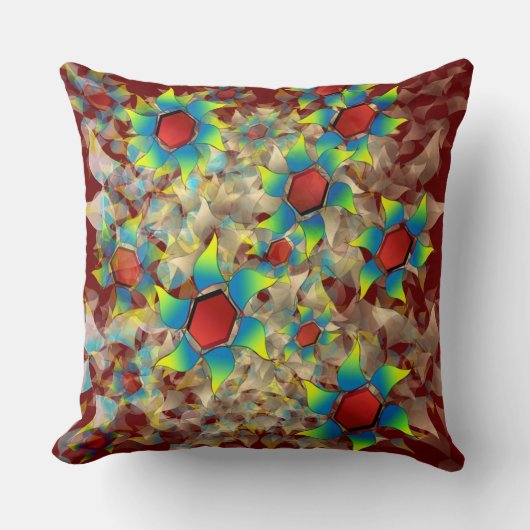 仮想違う花、青みがかった花びら クッション (正面)