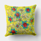 「仮想風変わりの花」、黄色に青みがかった花びら クッション (裏面)