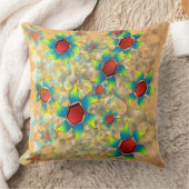 「仮想風変わり花」、オレンジ色の青みがかった花びら クッション (ブランケット)