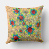 「仮想風変わり花」、オレンジ色の青みがかった花びら クッション (裏面)