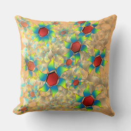 「仮想風変わり花」、オレンジ色の青みがかった花びら クッション