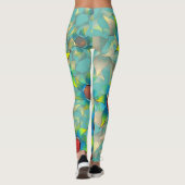 仮想風変わり花、黄色い青い花びらオンティール（緑がかった色） レギンス (裏面)