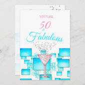 仮想50と素晴らしいカクテルモダンパーティー 招待状 (正面/裏面)
