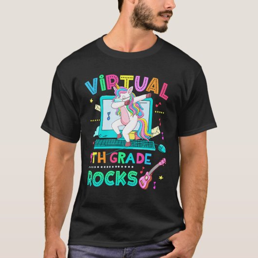 仮想9年生の岩ダビングUnicornマスクバック Tシャツ (正面)