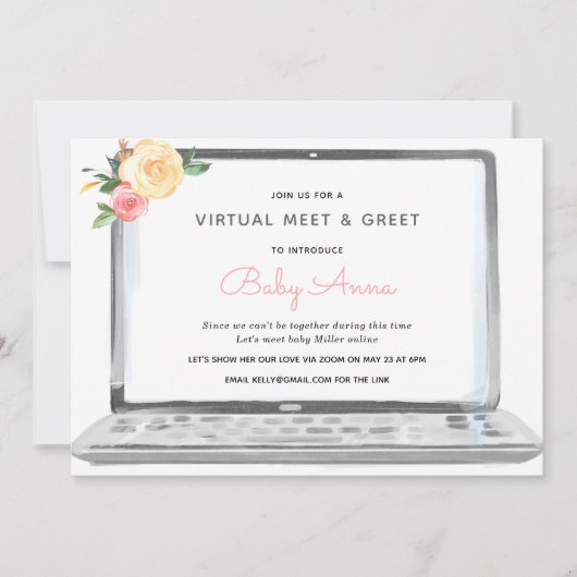 仮想SIPと「ようこそ」ベビー 招待状 (正面)