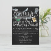 仮装とカクテルのハロウィンパーティー招待状 招待状 (スタンド正面)