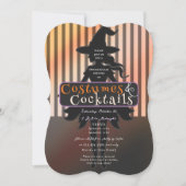 仮装とカクテル ハロウィン ドリンク アップ ウィッチーズ 招待状 (正面)