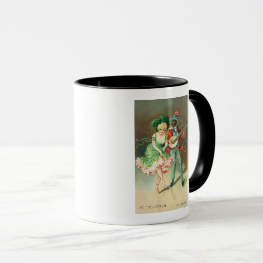 仮装のカップルがケーキを散歩 マグカップ (正面右)