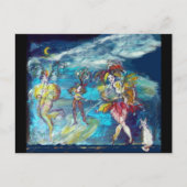 仮装の夜の踊りと音楽 インビテーションポストカード (正面)