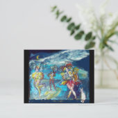 仮装の夜の踊りと音楽 インビテーションポストカード (スタンド正面)