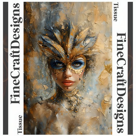 仮装の女性油彩画の切り離し右159 薄葉紙