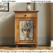 仮装の女性油彩画デコペ離れ159年 薄葉紙