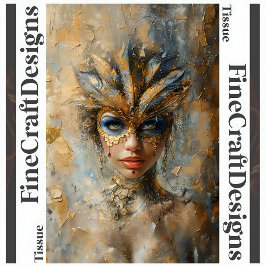 仮装の女性油彩画デコペ離れ159年 薄葉紙