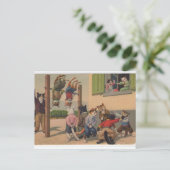 仮装の猫、体育の乱闘、はがき ポストカード (スタンド正面)