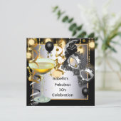 仮装の素晴らしいシルバーマスク金ゴールドライトパーティー 招待状 (スタンド正面)