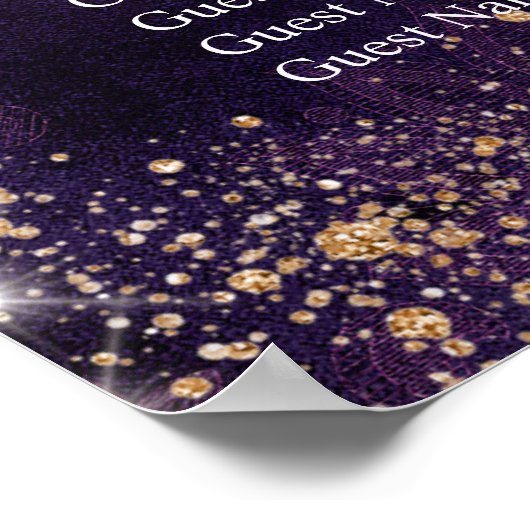 仮装の紫のグリッターの座席表 ポスター (角)