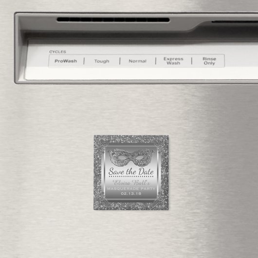 仮装の衣装パーティーは日付を保存グラムシルバー マグネット (インサイチュ (食洗機))