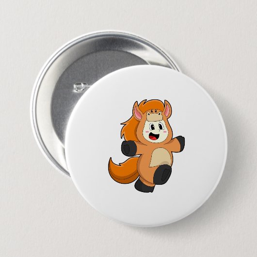 仮装の馬 缶バッジ (正面&裏面)