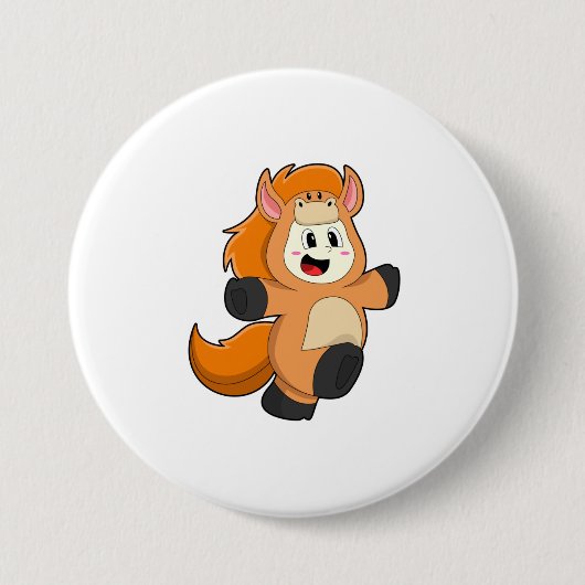 仮装の馬 缶バッジ (正面)