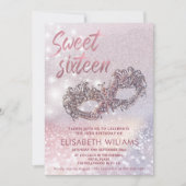 仮装の魅力的輝ききらめくを見せグラデーションる 招待状 (正面)