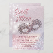 仮装の魅力的輝ききらめくを見せグラデーションる 招待状 (正面/裏面)