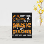 仮装は必要ない、私は音楽教師、ハロウィン カード (黄色い花)