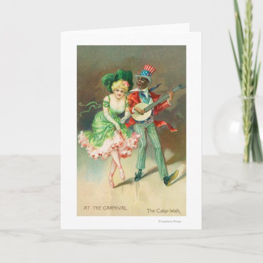 仮装をした二人がケーキの散歩 カード (正面)
