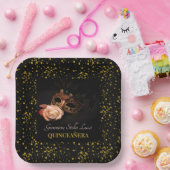 仮装エレガントと白いバラ ペーパープレート (パーティー)