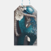 仮装エレガントの仮面と真珠のパーティーの好意 ギフトタグ (裏面)