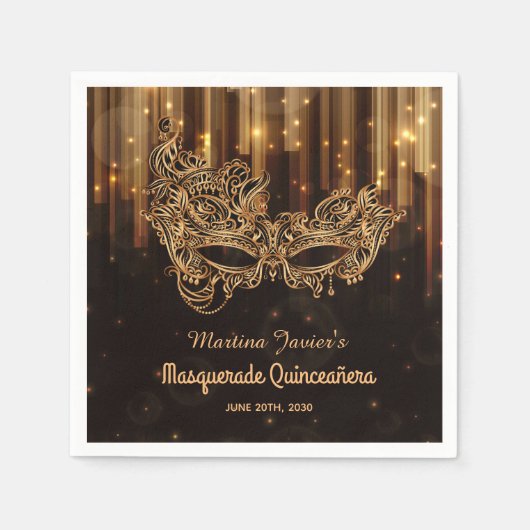 仮装エレガントキンセアニラ15誕生日 スタンダードカクテルナプキン (正面)