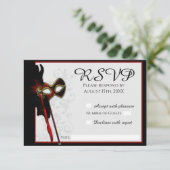仮装エレガント結婚式RSVPカード 出欠カード (スタンド正面)