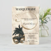 仮装エレガント金ゴールド30歳の誕生日 招待状 (スタンド正面)