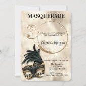 仮装エレガント金ゴールド30歳の誕生日 招待状 (正面)