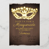 仮装エレガント16番目の誕生日 箔招待状 (正面)