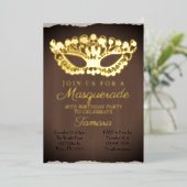 仮装エレガント16番目の誕生日 箔招待状 (立ち正面)