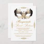 仮装エレガントSweet sixteen誕生日 招待状 (正面/裏面)