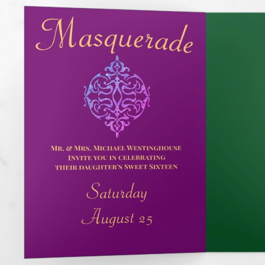 仮装カラフルパーティの招待状 三つ折り招待状 (内部最初)