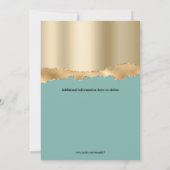 仮装カーニバル顔マスクブルー金ゴールドピンクローズ 招待状 (裏面)