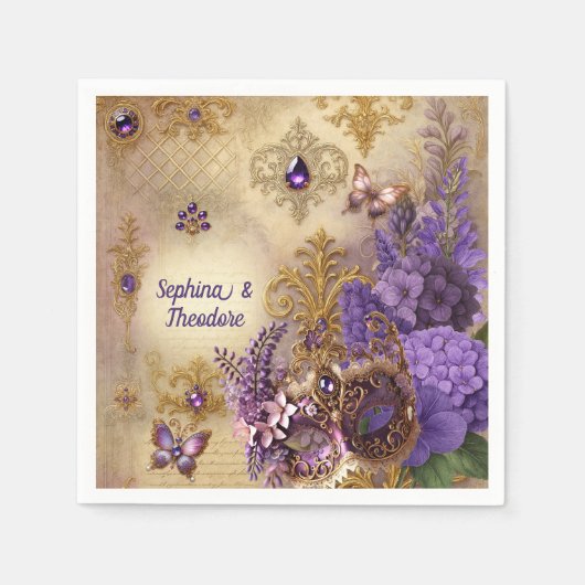 仮装ガーデンロマンス | ベラヴィルブライダル スタンダードカクテルナプキン (正面)