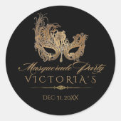 仮装キンセアニェラシック黒金ゴールド ラウンドシール (正面)
