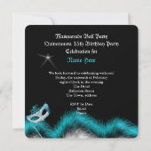 仮装キンセアニェラバースデーパーティーティール(緑がかった色)2 招待状 (裏面)