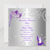仮装キンセアニェラパーティーパープルシルバードレス 招待状 (裏面)