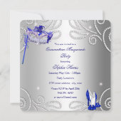 仮装キンセアニェラパーティーブルーシルバードレス 招待状 (裏面)