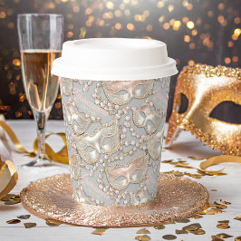 仮装キンセアニェラビーズマスクバラ金ゴールドID1031 紙コップ