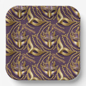 仮装キンセアニェラビーズマスク紫ID1031 ペーパープレート (正面)