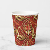 仮装キンセアニェラビーズマスク赤ID1031 紙コップ (裏面)