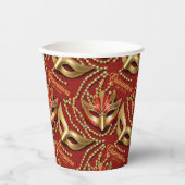 仮装キンセアニェラビーズマスク赤ID1031 紙コップ (正面)